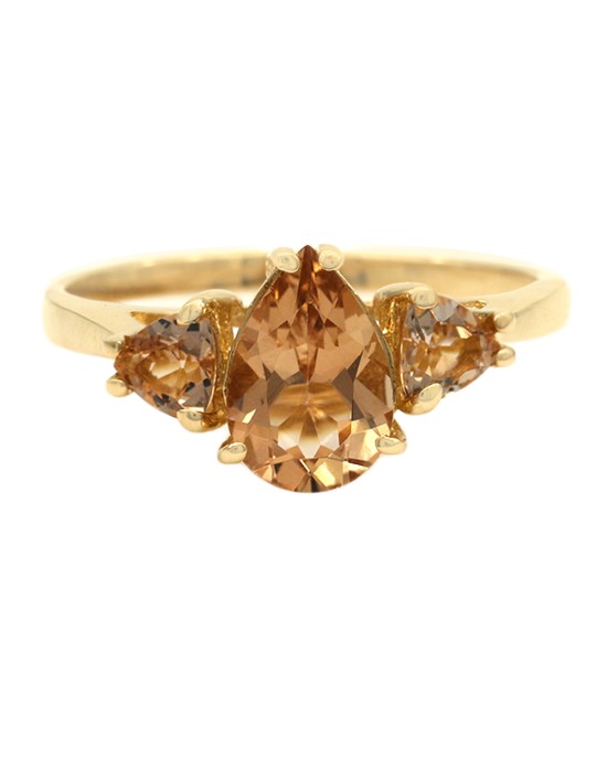 Champagne Topaz Ring in Yellow Gold